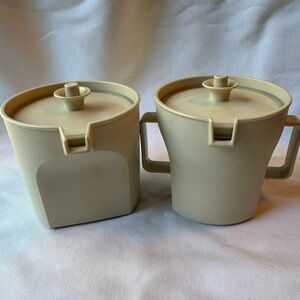 Vintage Tupperware cream and sugar containers